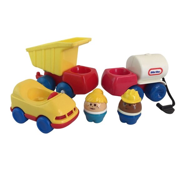 Little Tikes Toddle Tots Dump Truck Gas Tanker Car Girl Construction Figures - Picture 1 of 14